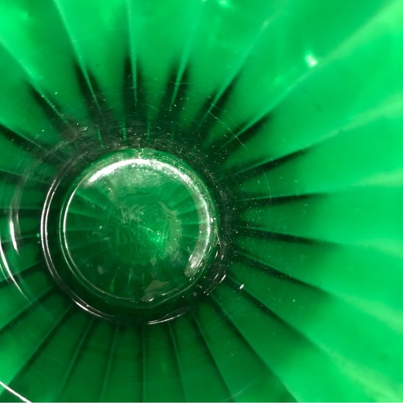 Forest Green Ribbed Flared Glass Flower Vase -NAPCO - Picture 8 of 9